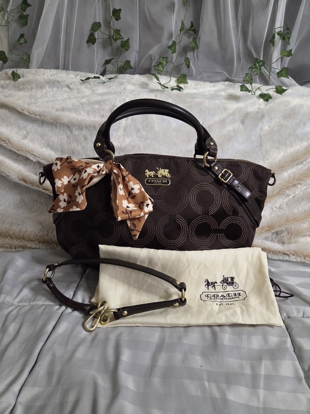 Coach Madison Dotted Op Art Sophia Satchel